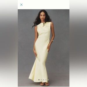 Significant Other Lana Cowl-Neck Tie-Back Satin Maxi dress